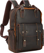 Load image into Gallery viewer, Men Full Grain 15.6 Inch Laptop Leather Backpack
