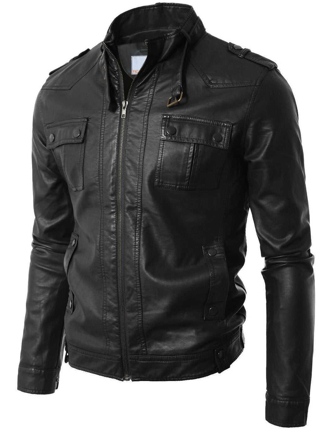 Mens Black Real Leather Motorcycle Jacket
