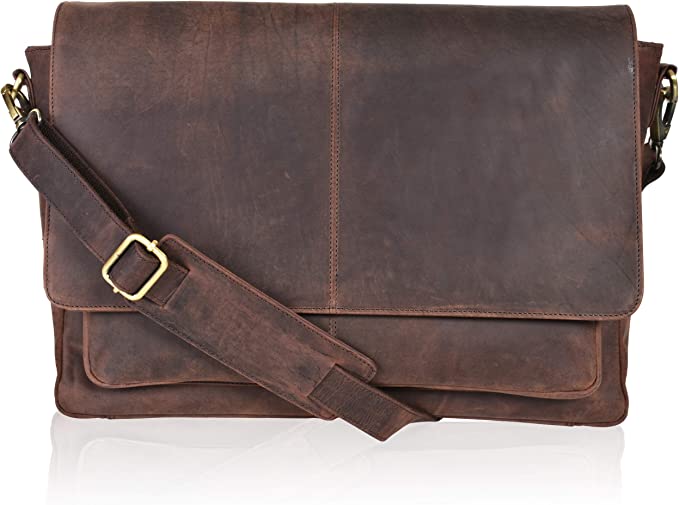 Men Leather Briefcase Full Grain Laptop Bag