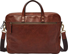 Load image into Gallery viewer, Men&#39;s Leather Double Zip Briefcase Laptop Bag
