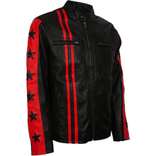 Load image into Gallery viewer, Men Red Stripes Biker Jacket – Boneshia
