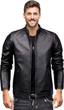 Load image into Gallery viewer, Black Moto Racer Leather Jacket
