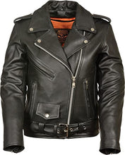 Load image into Gallery viewer, Womens Motorcycle Black Leather Jacket - Boneshia

