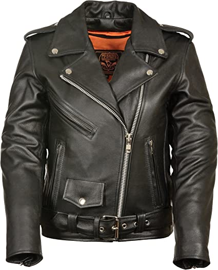 Womens Motorcycle Black Leather Jacket - Boneshia
