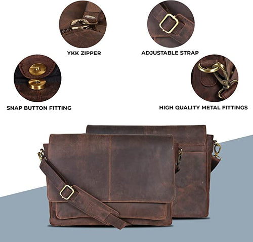 Men Leather Briefcase Full Grain Laptop Bag