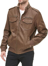 Load image into Gallery viewer, Men&#39;s Earth Leather Sherpa Aviator Bomber Jacket

