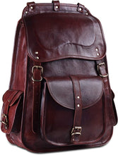 Load image into Gallery viewer, Vintage Full Grain 21 Inch Large Leather Laptop Backpack
