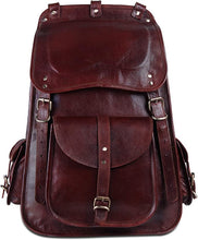 Load image into Gallery viewer, Vintage Full Grain 21 Inch Large Leather Laptop Backpack
