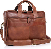 Load image into Gallery viewer, Men 16 Inch briefcases Laptop Leather Bag
