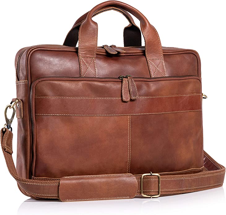 Men 16 Inch briefcases Laptop Leather Bag