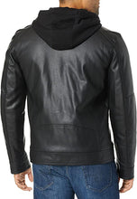 Load image into Gallery viewer, Hooded Moto Original Lambskin Leather Jacket
