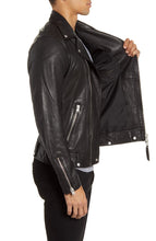 Load image into Gallery viewer, Mens Milo Black Leather Biker Jacket – Boneshia
