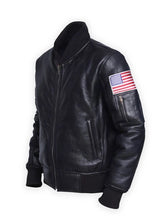 Load image into Gallery viewer, Men’s American Flag Leather Jacket
