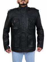 Load image into Gallery viewer, Anthony Lemke Dark Matter Black Leather Jacket Men
