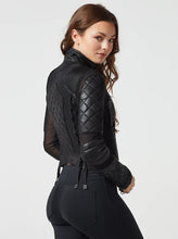 Load image into Gallery viewer, Women&#39;s Quilted Classic Black Biker Leather Jacket
