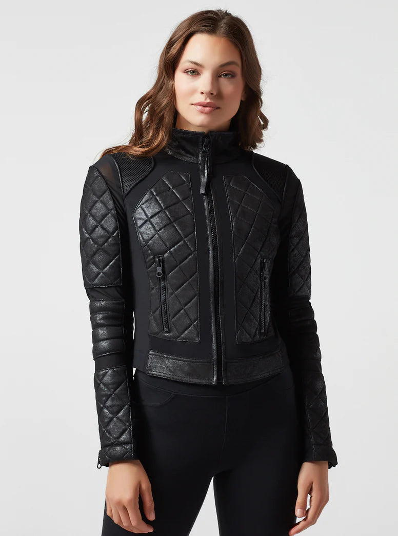 Women's Quilted Classic Black Biker Leather Jacket