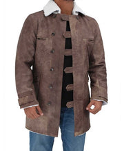 Load image into Gallery viewer, Hardy Mens Shearling Brown Leather Coat
