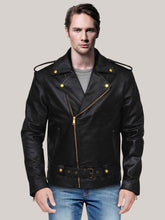 Load image into Gallery viewer, Black Leather Jacket For Men | Boneshia.com
