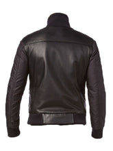 Load image into Gallery viewer, Biker Bomber Black Leather Jacket
