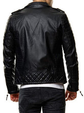 Load image into Gallery viewer, Black Cafe Racer Leather Jacket
