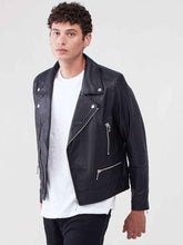 Load image into Gallery viewer, Men Black LeathBlack Leather Biker Jacket For Men - Boneshia.com
