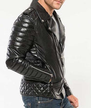 Load image into Gallery viewer, Men’s Arnold Terminator Black Leather Biker Jacket
