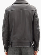 Load image into Gallery viewer, Black Mens Quilted Leather Moto Jacket
