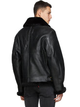 Load image into Gallery viewer, Black Sheepskin Fur B-3 Jacket
