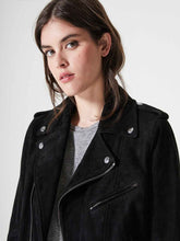 Load image into Gallery viewer, Black Suede Leather Jacket For Women - Boneshia.com
