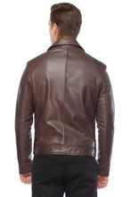 Load image into Gallery viewer, Genuine Leather Plain Brown Coat – Boneshia
