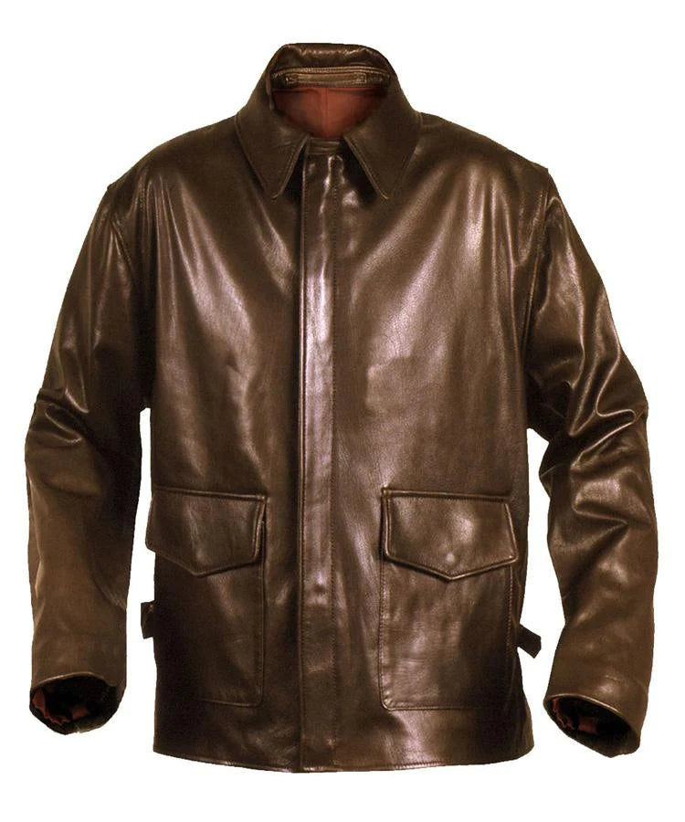 Men's Dark Brown Leather Blazer Coat