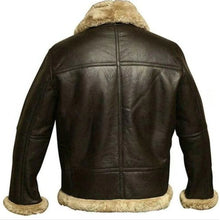 Load image into Gallery viewer, Fur Bomber Shearling Dark Brown Leather jacket
