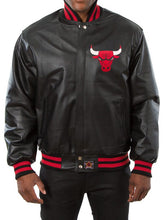 Load image into Gallery viewer, Chicago Bulls Black Real Leather Jacket
