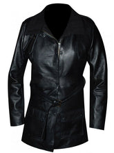 Load image into Gallery viewer, Men&#39;s Glitzy Black Leather Biker Jacket
