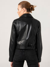 Load image into Gallery viewer, Cindy Women Biker Black Leather Jacket
