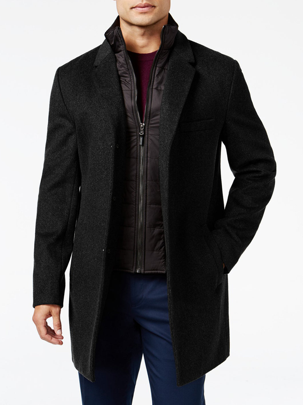 Classic Black Woolen Coat for Men