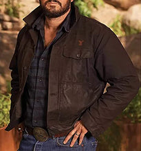 Load image into Gallery viewer, Yellowstone Cole Hauser Rip Wheeler Black Cotton Jacket
