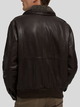 Load image into Gallery viewer, Mens Dark Brown Fur Stylish  Leather Jacket
