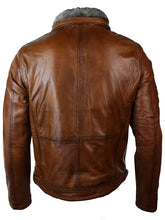 Load image into Gallery viewer, Men’s Biker Belted Brown Leather Jacket
