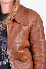Load image into Gallery viewer, Women&#39;s Leather Dusky Brown Bomber Jacket
