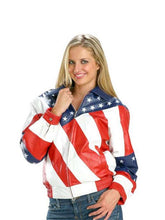 Load image into Gallery viewer, Exclusive American Flag Biker Leather Jacket

