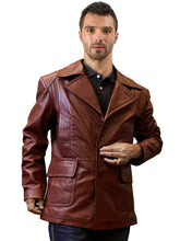 Load image into Gallery viewer, Men&#39;s Smoothy Deep Brown Leather Coat
