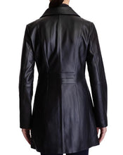 Load image into Gallery viewer, Black Long Leather Coat For Women – Boneshia

