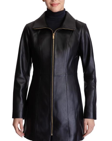 Black Long Leather Coat For Women – Boneshia