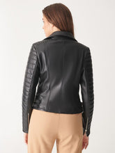 Load image into Gallery viewer, Women Stylish Black Biker Leather Jacket
