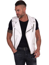 Load image into Gallery viewer, White Genuine Leather Vest For Men
