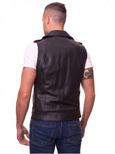Load image into Gallery viewer, Black Genuine Leather Vest For Men
