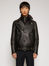 Load image into Gallery viewer, Black Dashing biker Leather jacket
