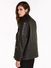 Load image into Gallery viewer, Womens Stylish Black Real Leather Jacket
