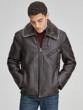 Load image into Gallery viewer, Men Brown Stylish Leather Jacket
